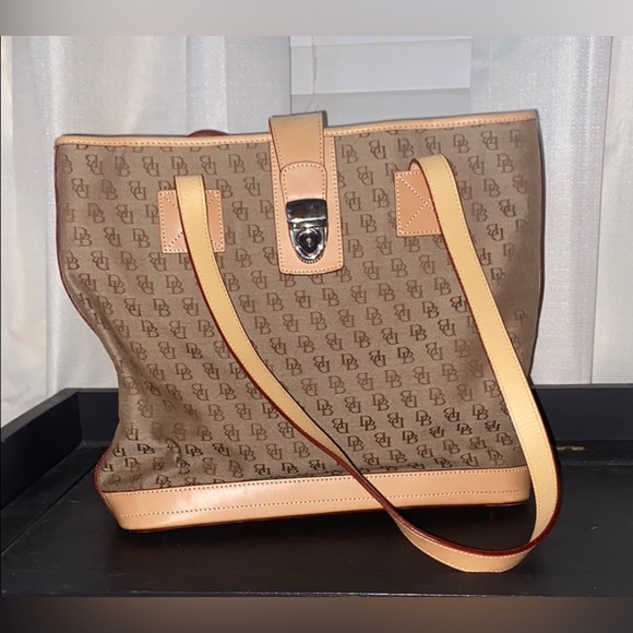 Dooney & Bourke Handbags - Dooney & Bourke Brown and Tan Structured Tote